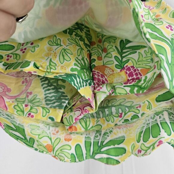Lilly Pulitzer Girls Size 6X Lemon Sorbet Yellow Paradise Print Skort Scalloped - Picture 3 of 6